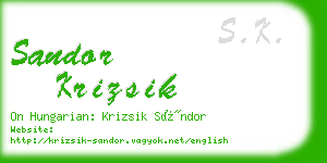 sandor krizsik business card